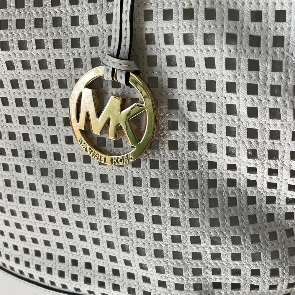 Michael Kors Perforated White Tote
